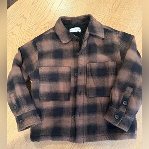 Zara Brown and Black Textured Jacket